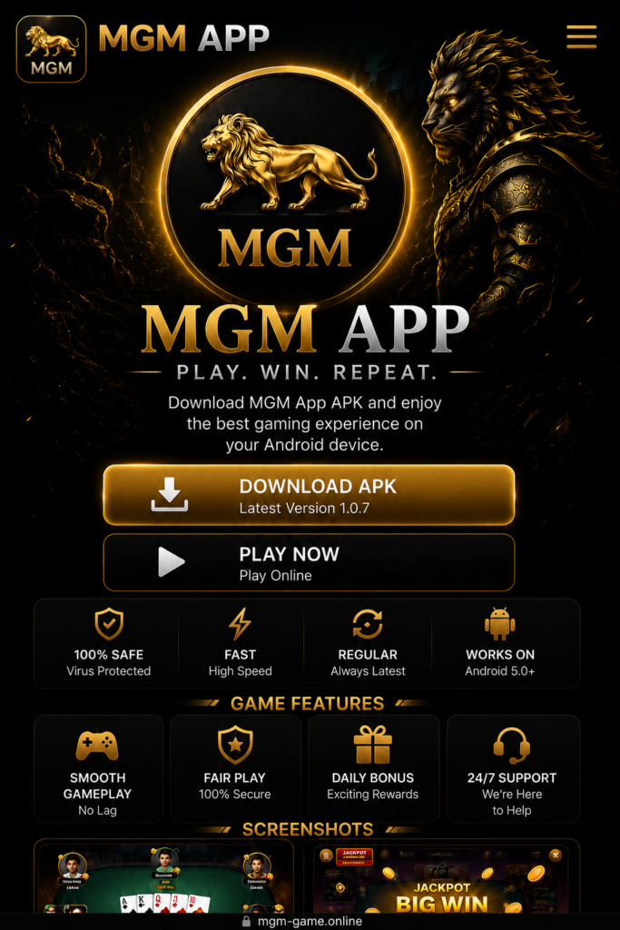 MGM Game App privacy, cookies and website data protection information